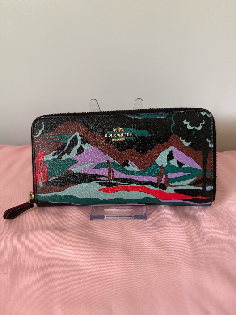 Coach Accordion Zip Wallet in Landscape Print